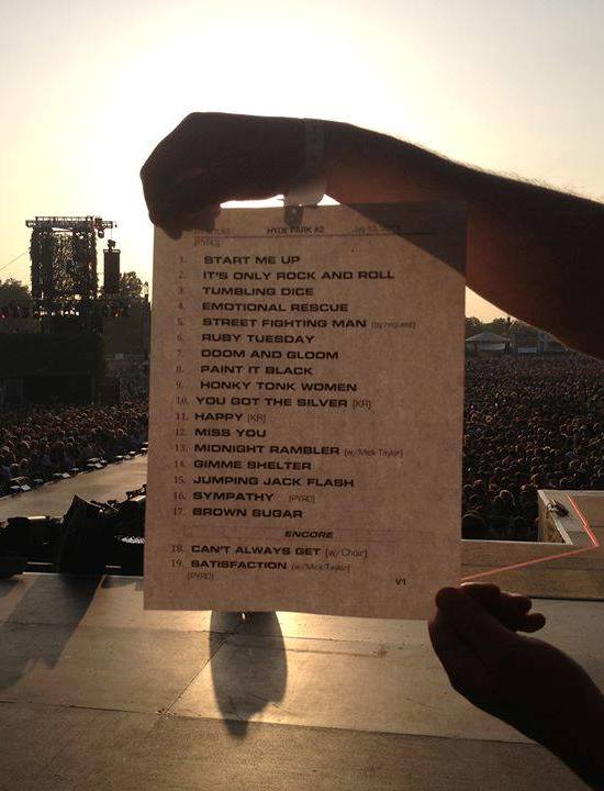 rolling stones setlist hyde park 13 de julio