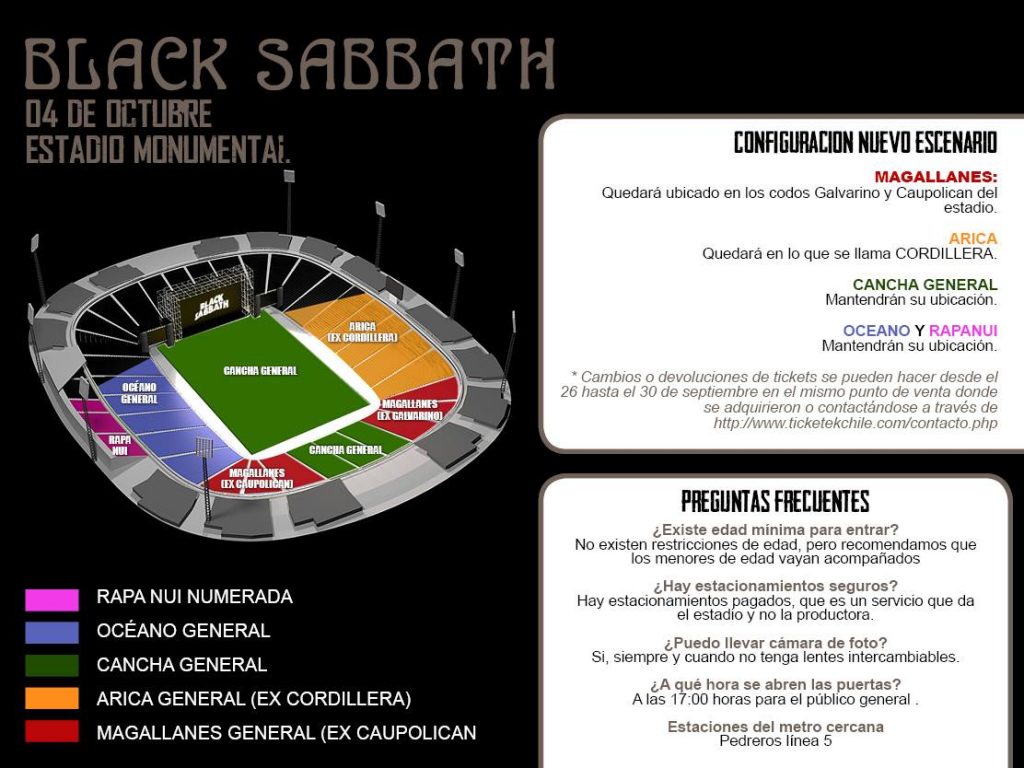black sabbath cambio ubicaciones