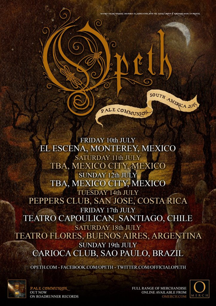 opeth 2015 gira sudamerica afiche