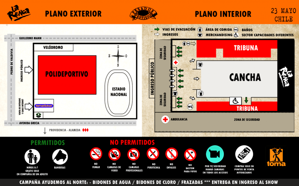 la renga chile 2015 recomendaciones de seguridad