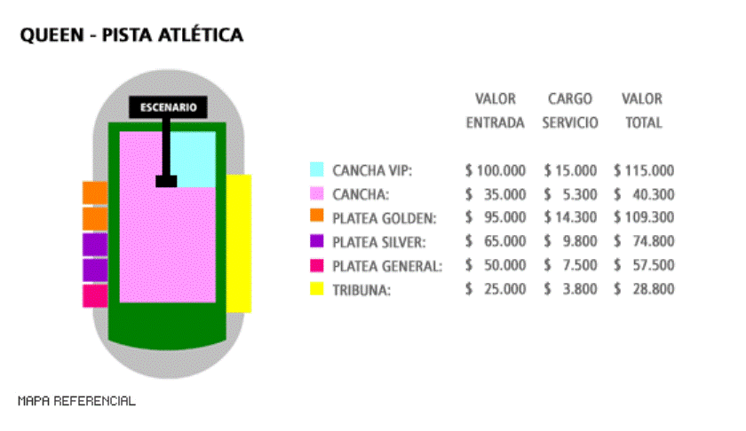 queen adam lambert chile 2015 precios