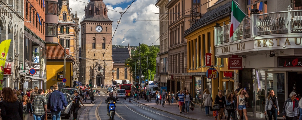 Grensen Looking Toward Oslo Domkirke