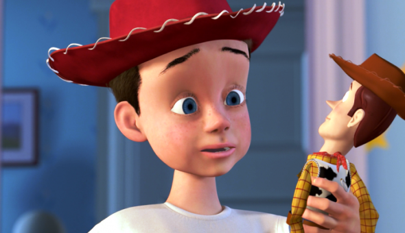 In toy story, andy's toys had his name etched on them so... 