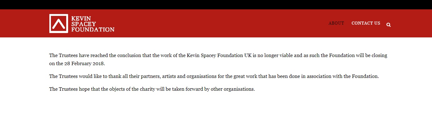 cierre Kevin Spacey Foundation