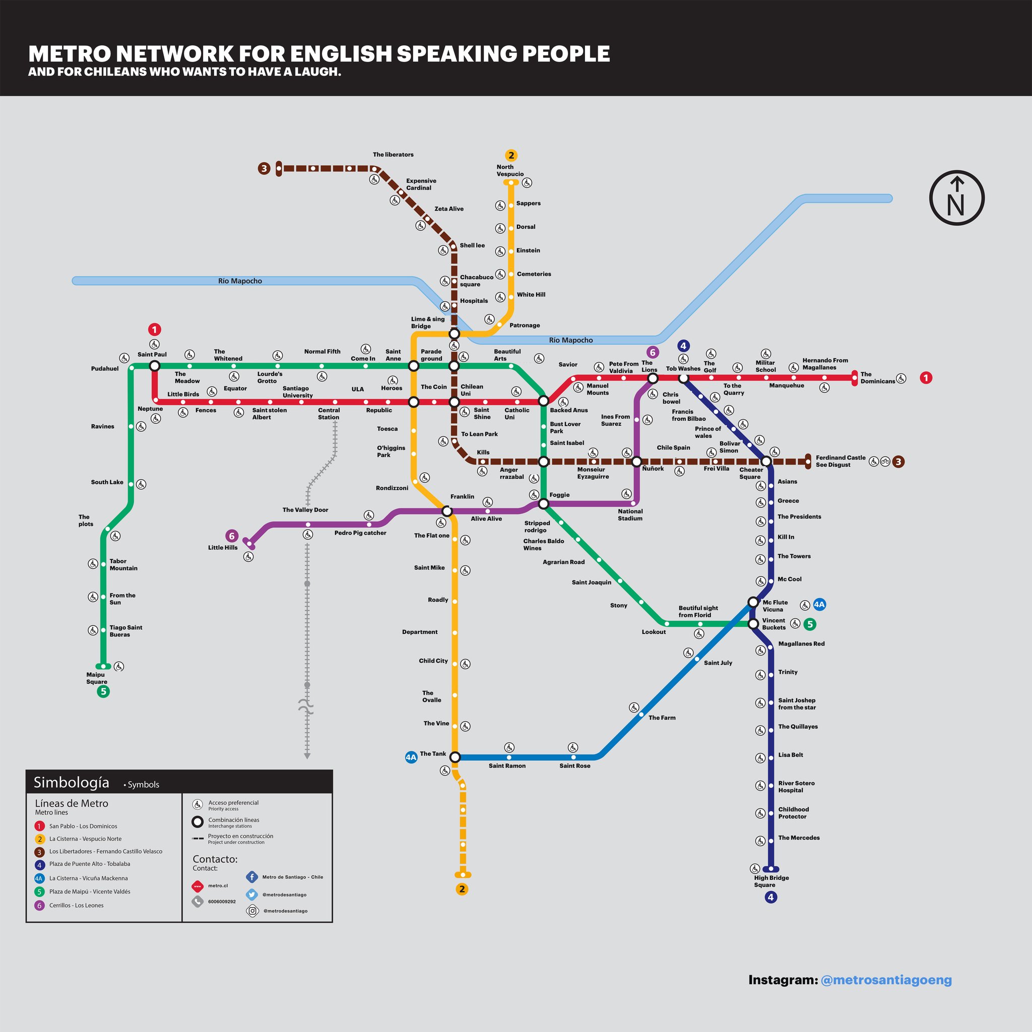 Tuiteros tradujeron estaciones del Metro de Santiago en inglés a lo Tarzán  — Futuro Chile