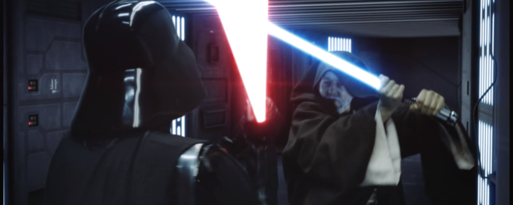 Дарт вейдер против оби. Оби Ван против Дарта Вейдера. Вейдер против Оби вана бой. Obi Wan Kenobi vs Darth Vader.