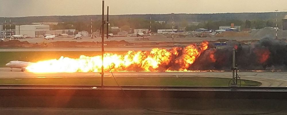 incendio avión ruso
