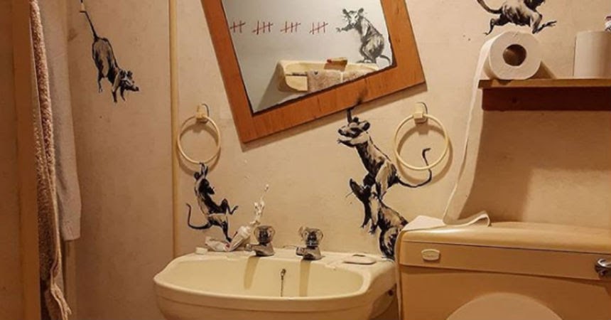 banksy baño cuarentena