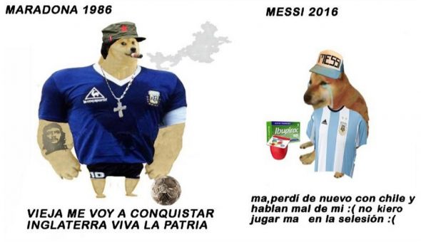 De perro grande a perro chico es el meme que se ríe del presente