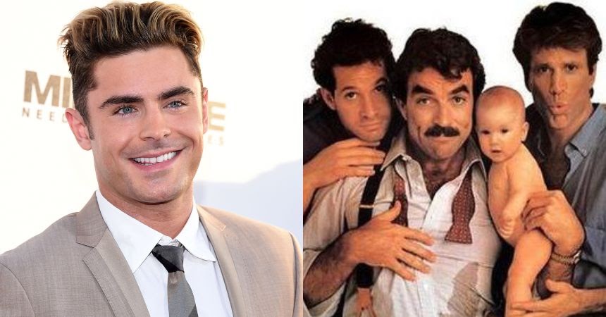 zac efron tres hombres bebe