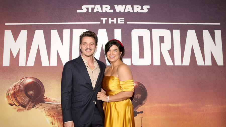 Pedro Pascal Gina Carano The Mandalorian GettyImages-1187551462 web