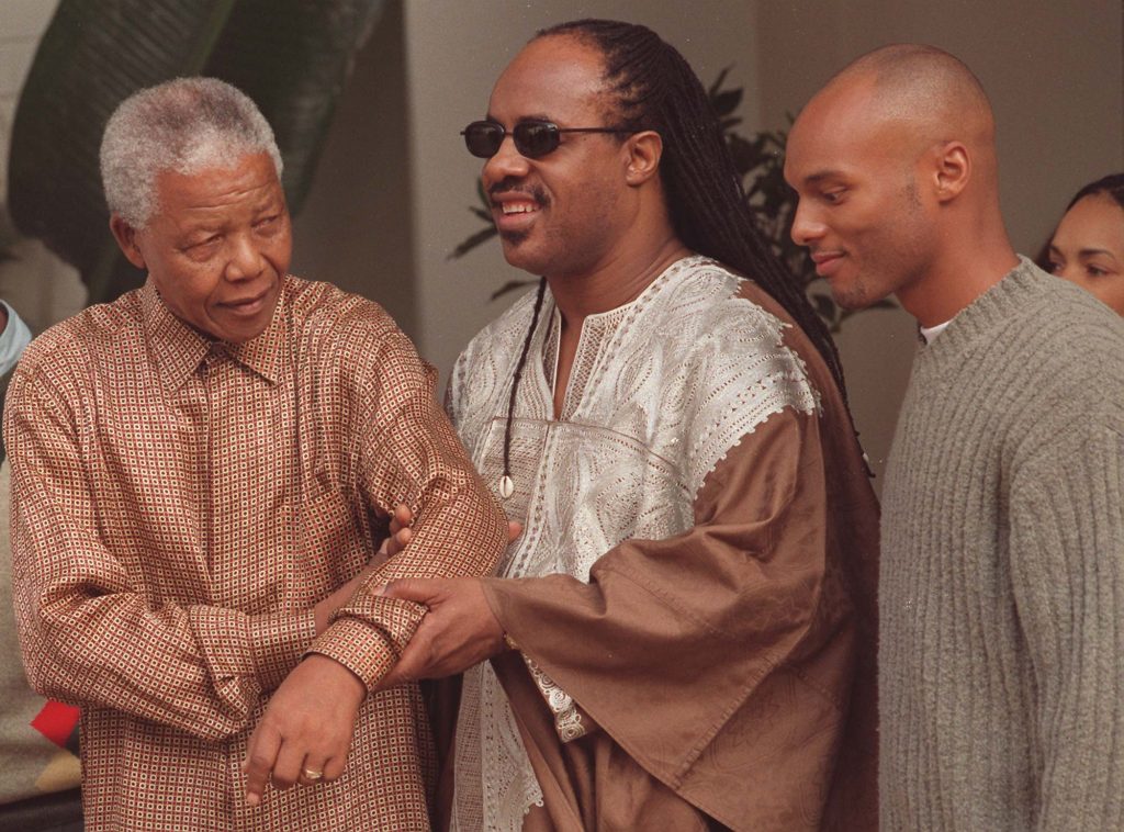 Nelson Mandela y Stevie Wonder