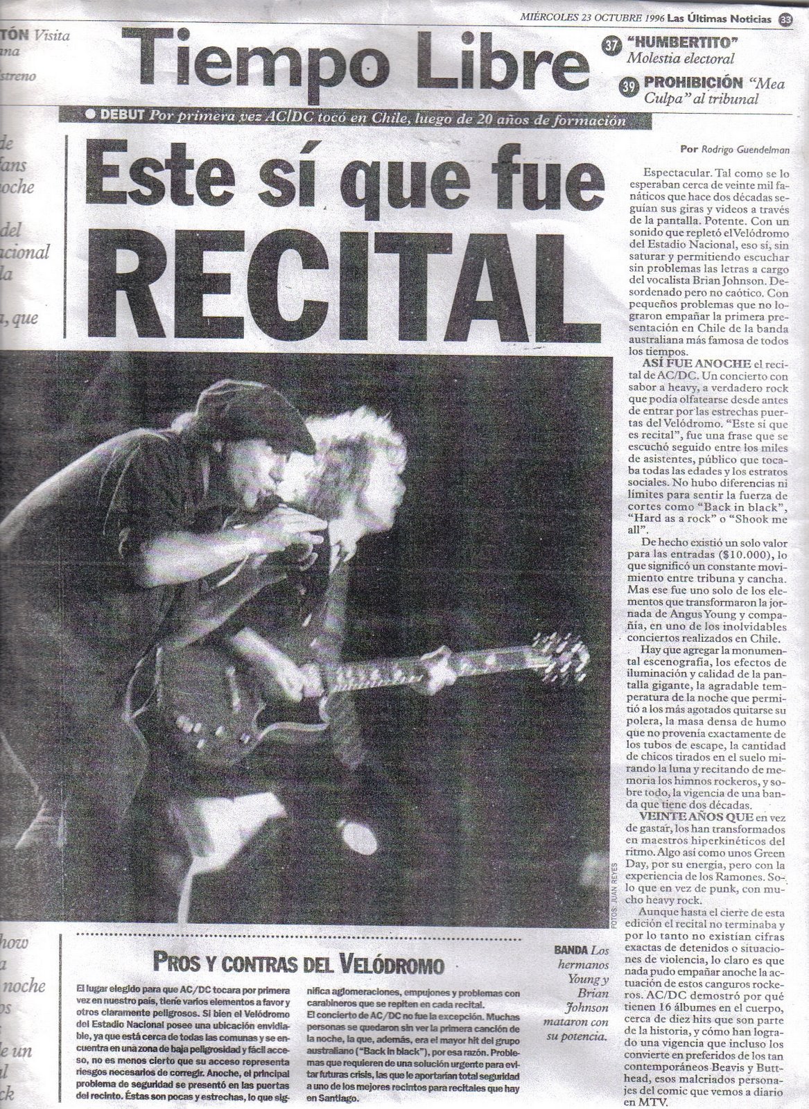 Ac Dc Chile 1996 Diario Lun