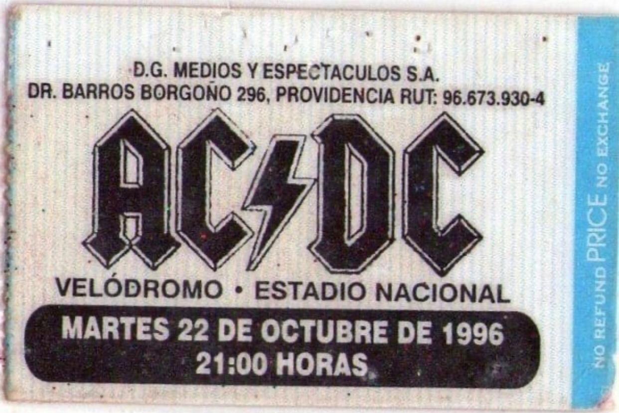 Ac Dc Chile 1996 Entrada