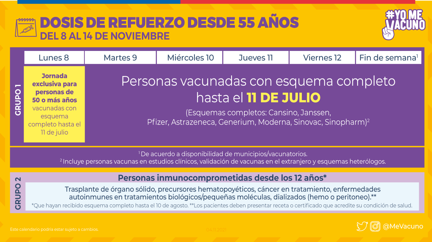 Calendario Vacunacion 8 Noviembre Refuerzo 01