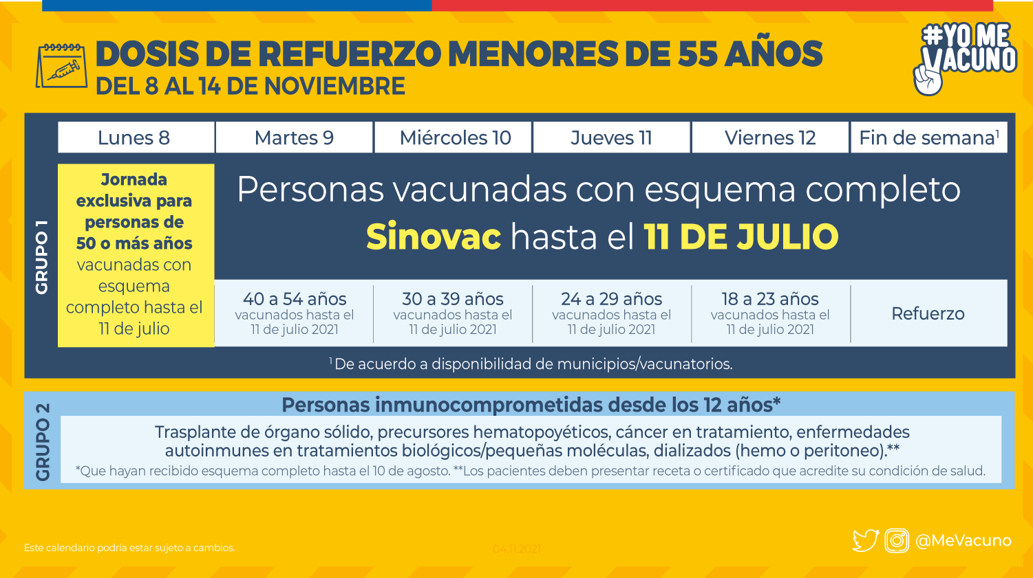 Calendario Vacunacion 8 Noviembre Refuerzo 03