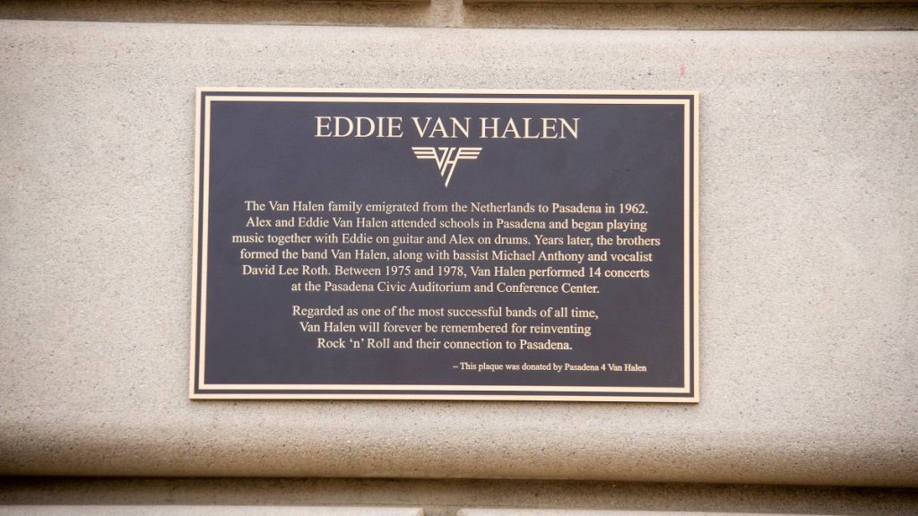 Eddie Van Halen Placa Getty Web