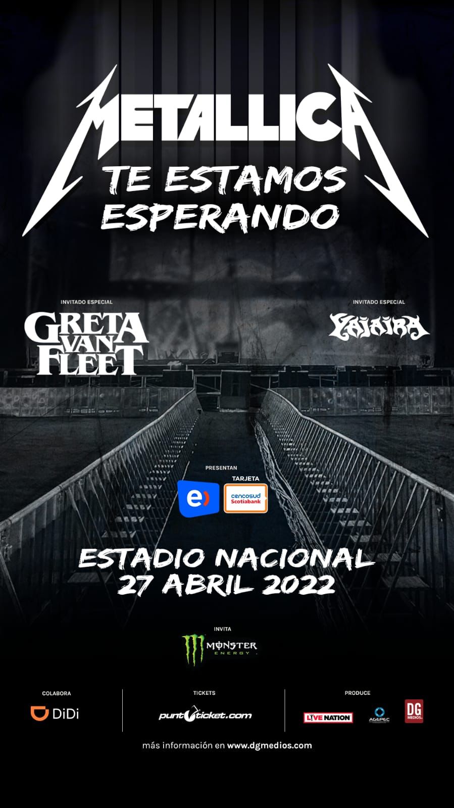 Metallica Chile 2022 Afiche