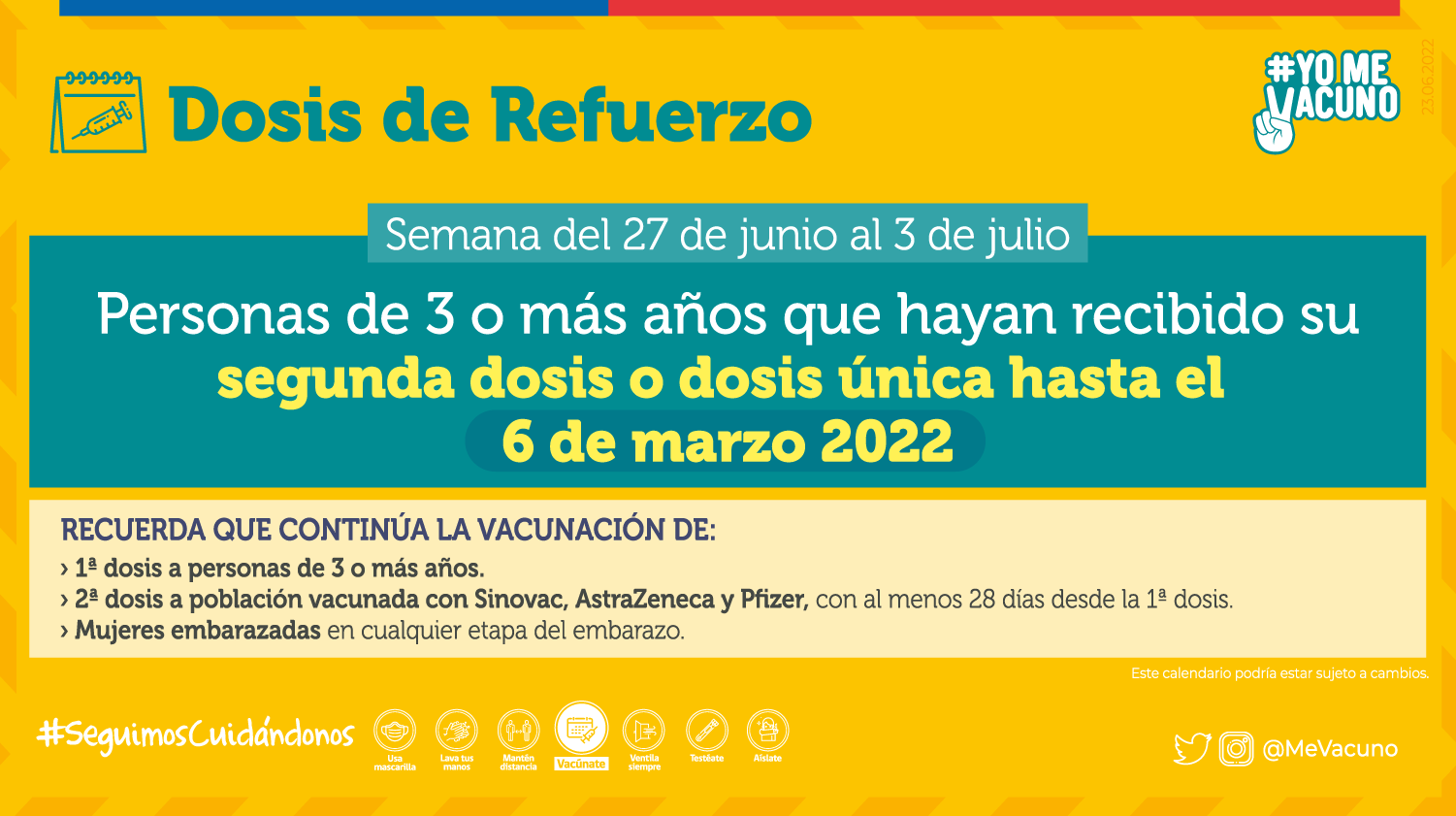 Calendario Vacunacion 27 Junio Refuerzo