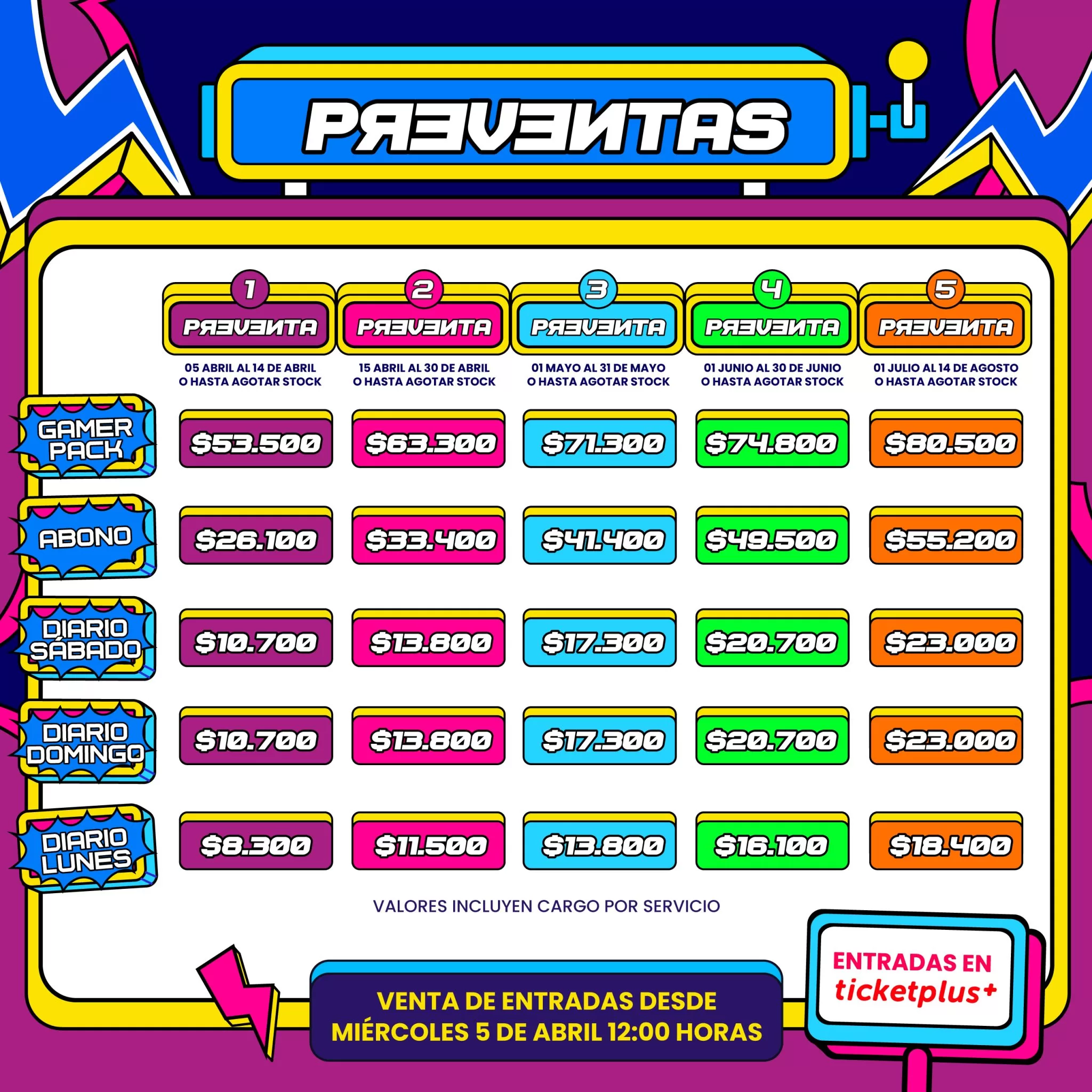 Festigame 2023 Lista Precios