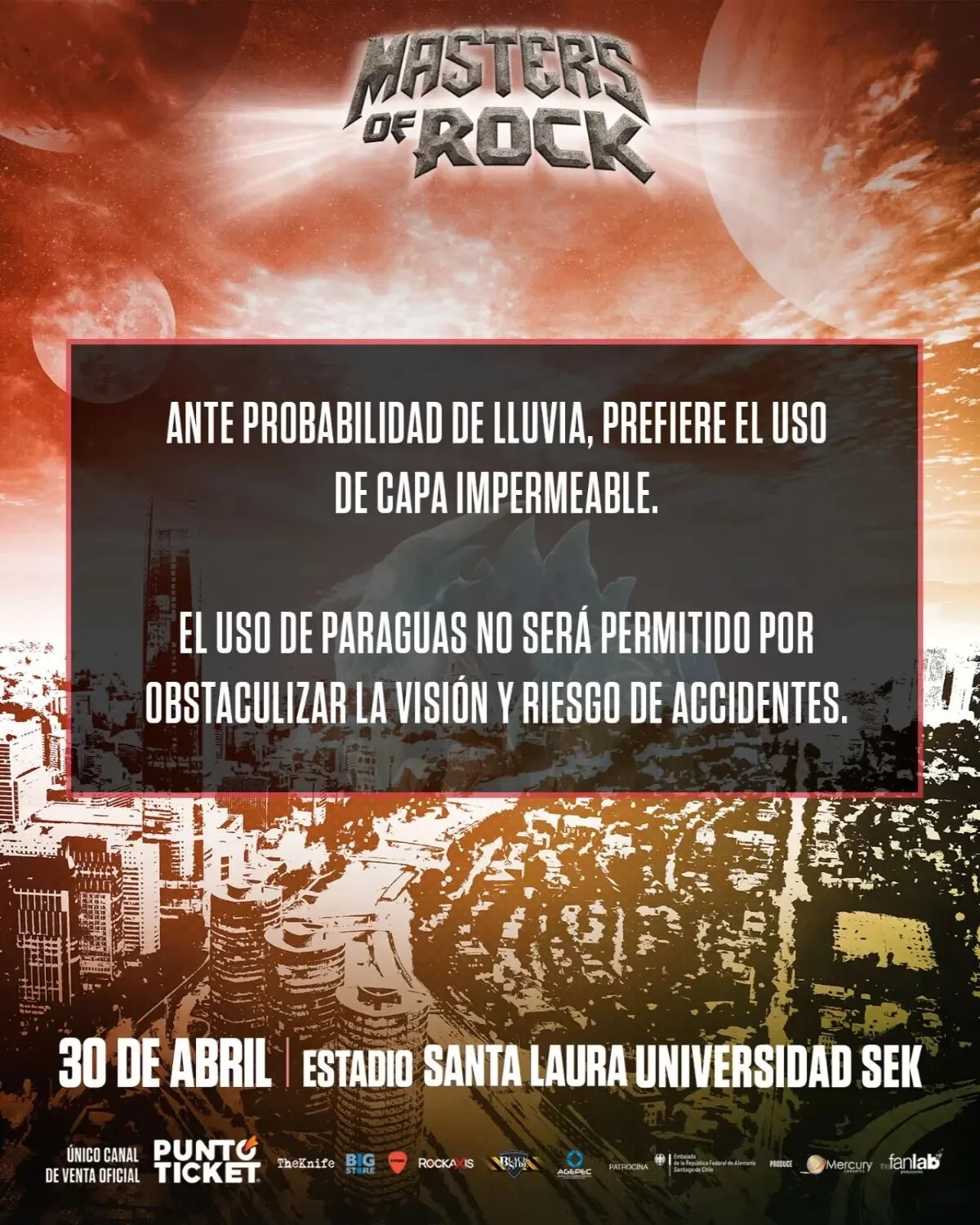 Masters Of Rock Recomendaciones Lluvia