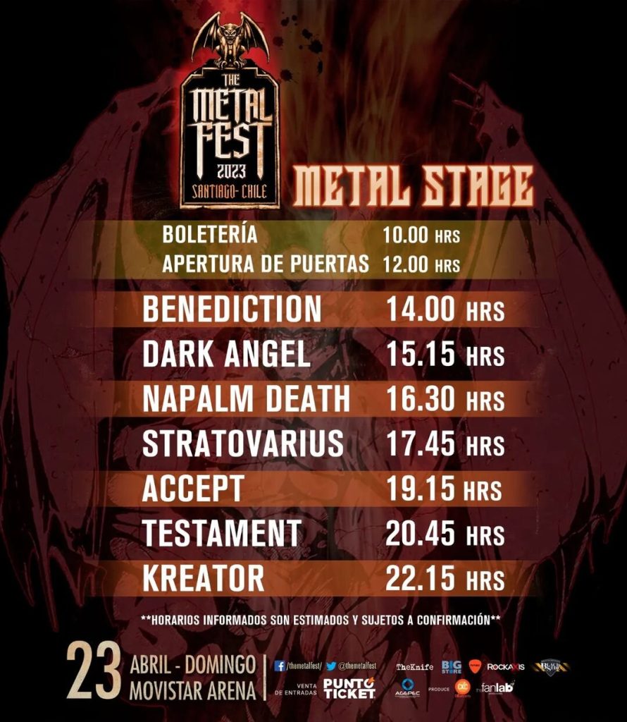 The Metal Fest 2023 protagonistas y horarios de la jornada — Futuro Chile