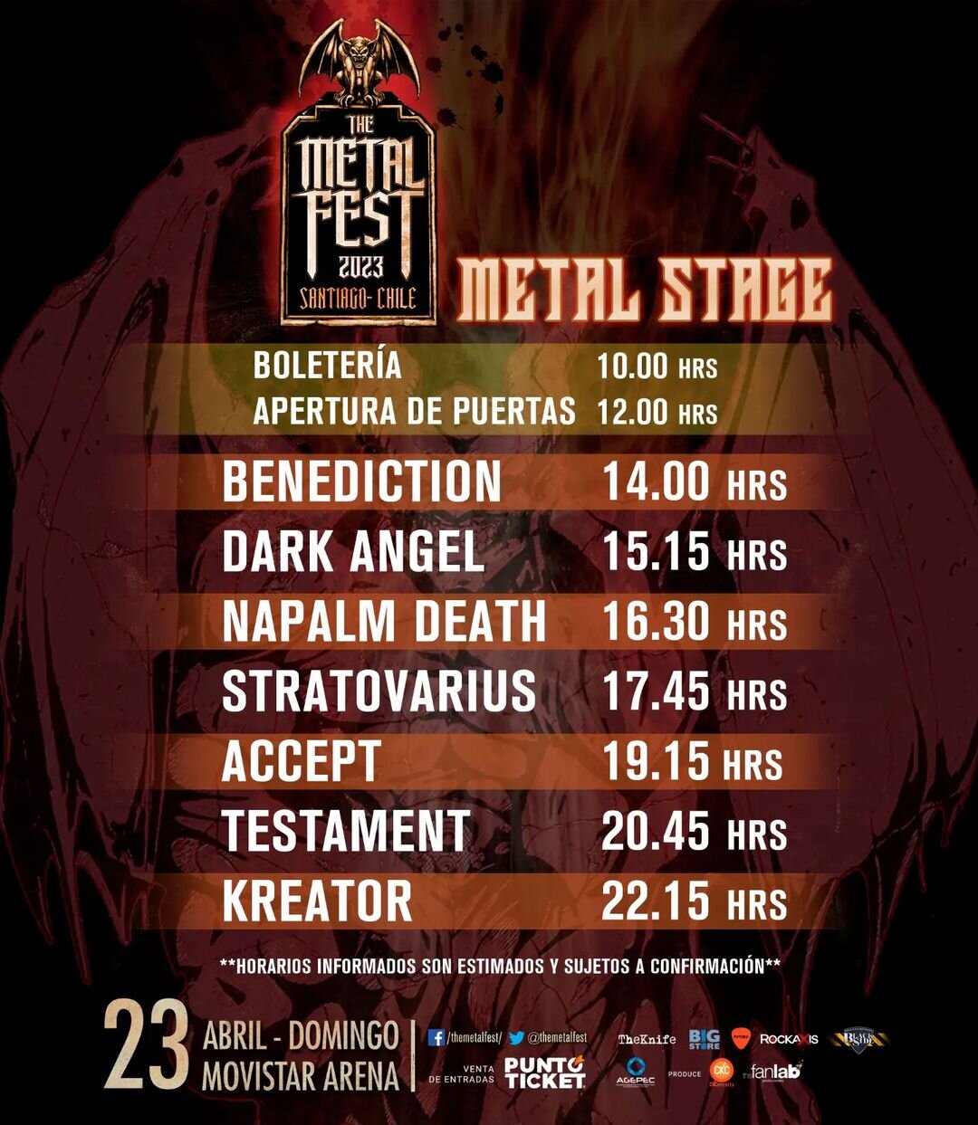 Metal Fest 2023 Horarios Internacional