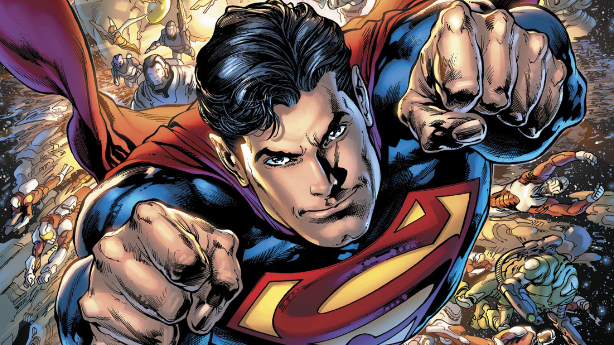 Gülümseyen Superman boyama resmi - çocukları selamlayan yüzü