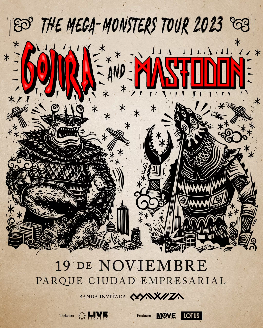 Gojira+MastodonChile Afiche