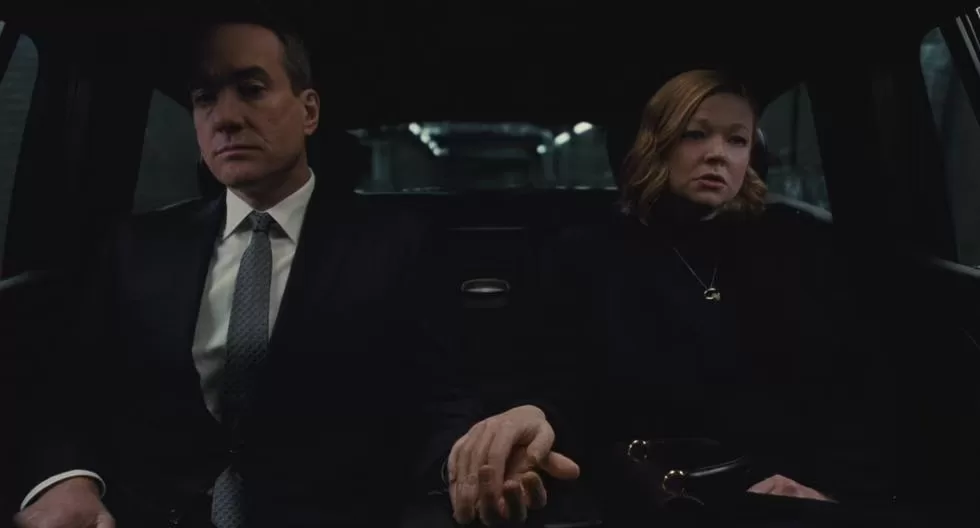 Matthew Macfadyen y Sarah Snook, Succession. HBO.