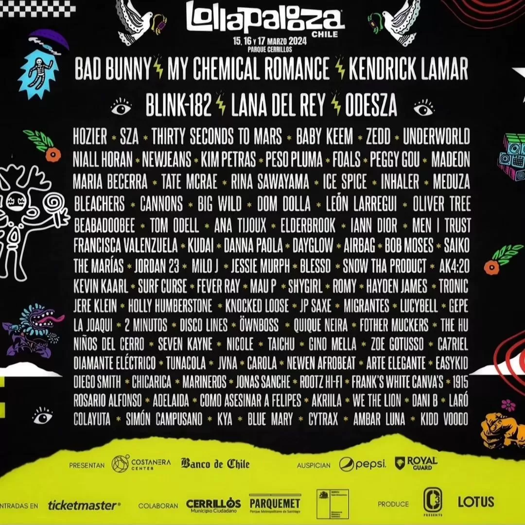 Lineup Falso De Lollapalooza Chile 2024