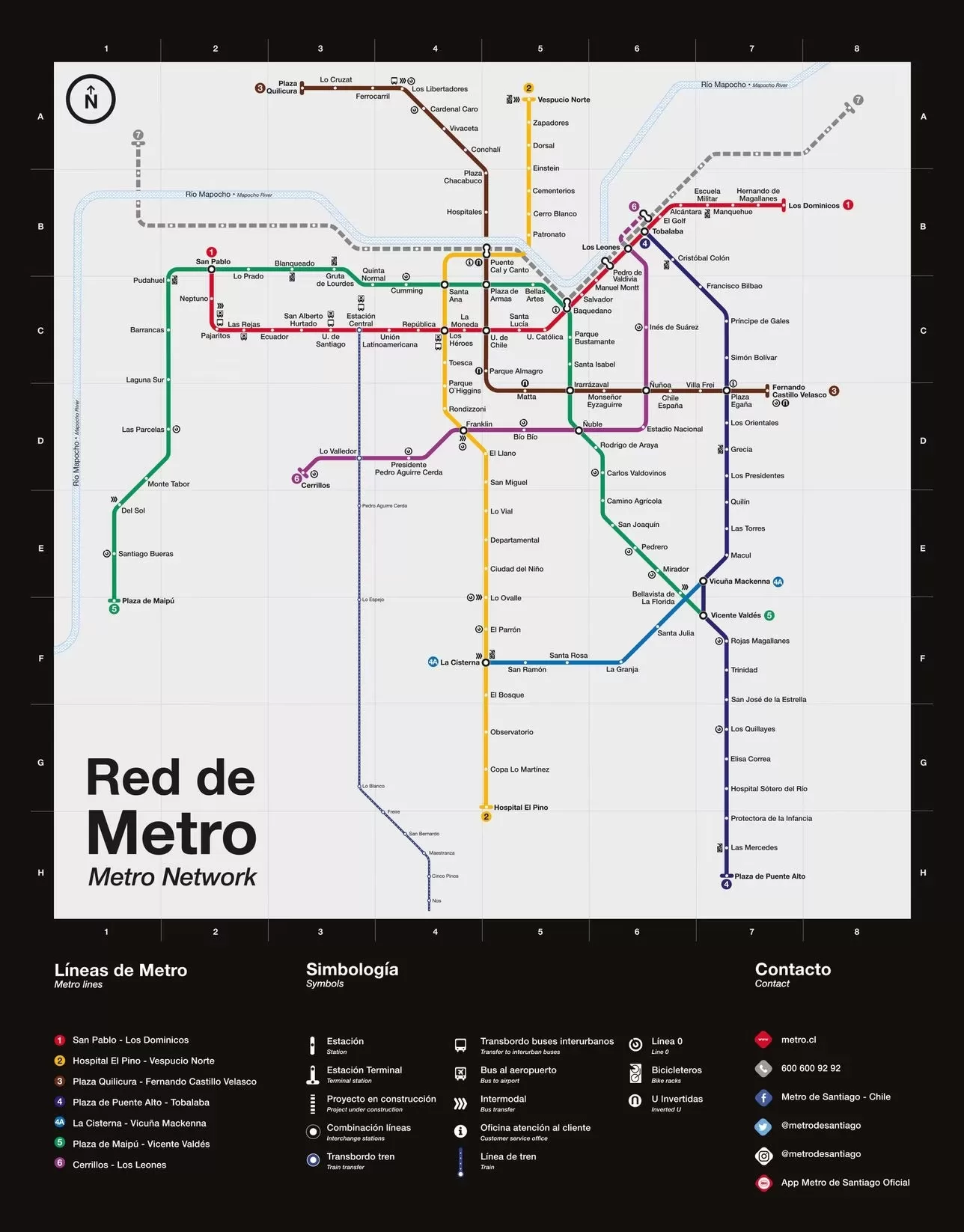 Mapa Metro De Santiago
