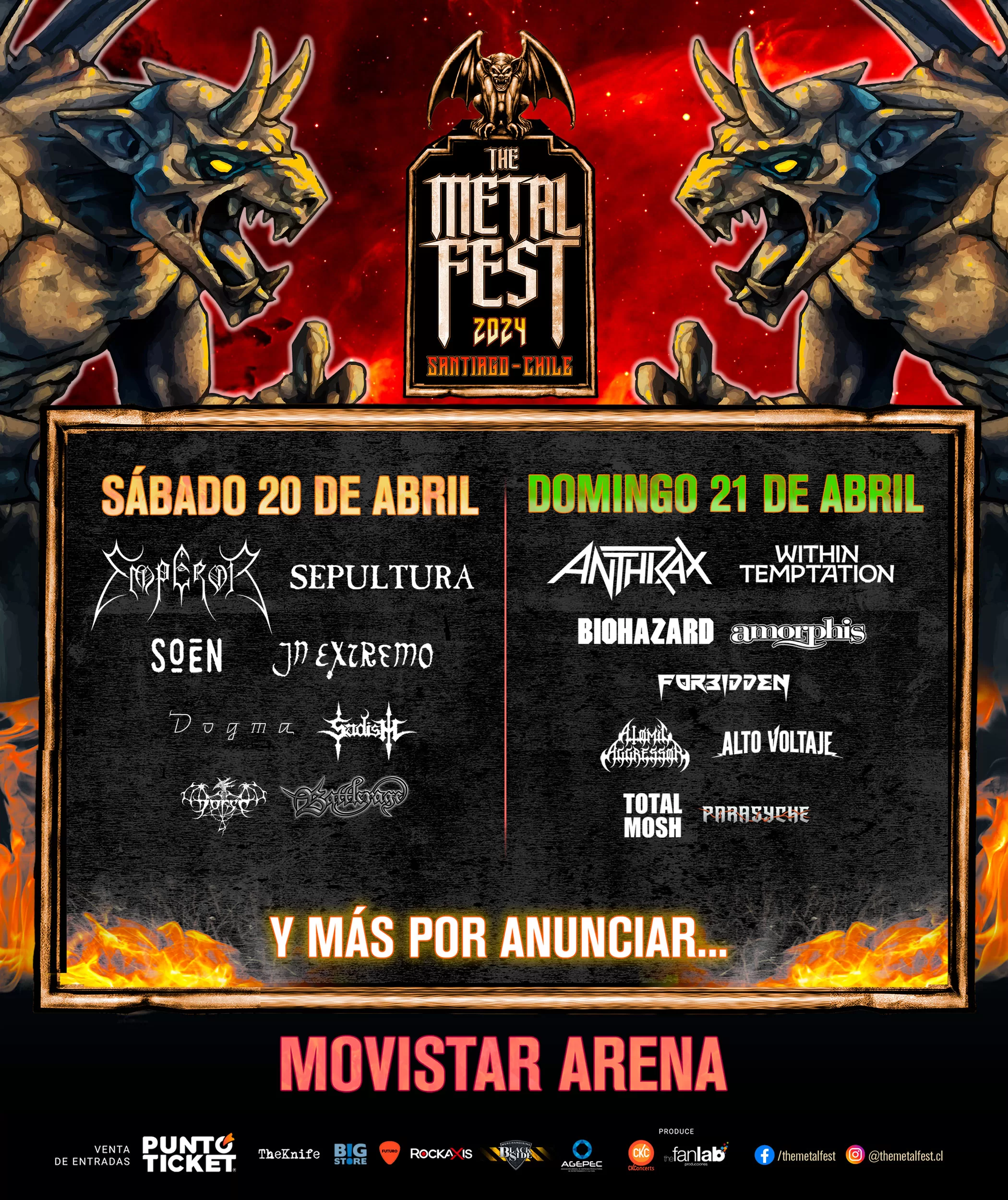 The Metal Fest Chile 2024 Revelan programación de bandas y cartel por