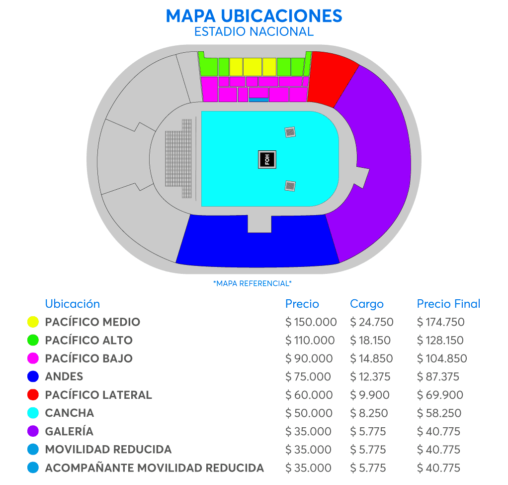 Iron Maiden Chile 2024 Mapa Precios / 