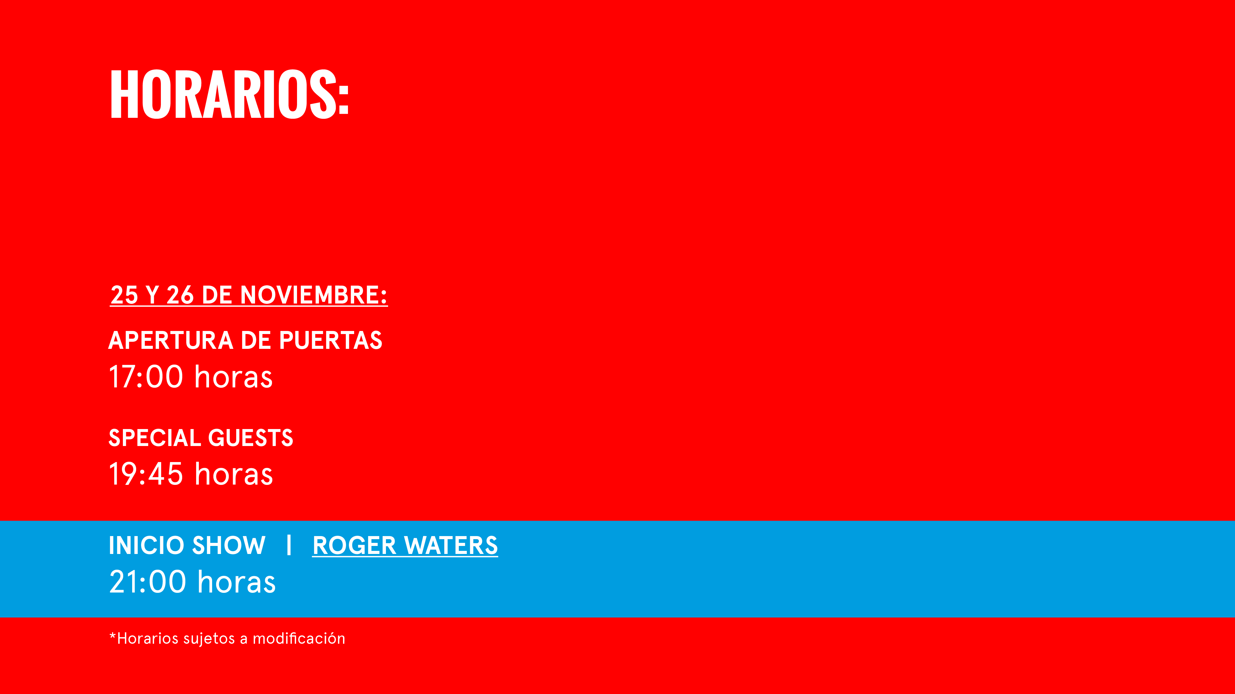 Roger Waters Chile 2023 Horarios