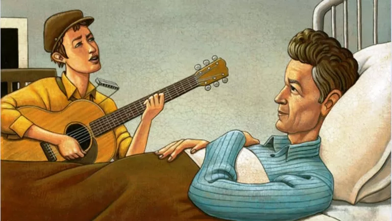Bob Dylan Woody Guthrie Ilustracion Web
