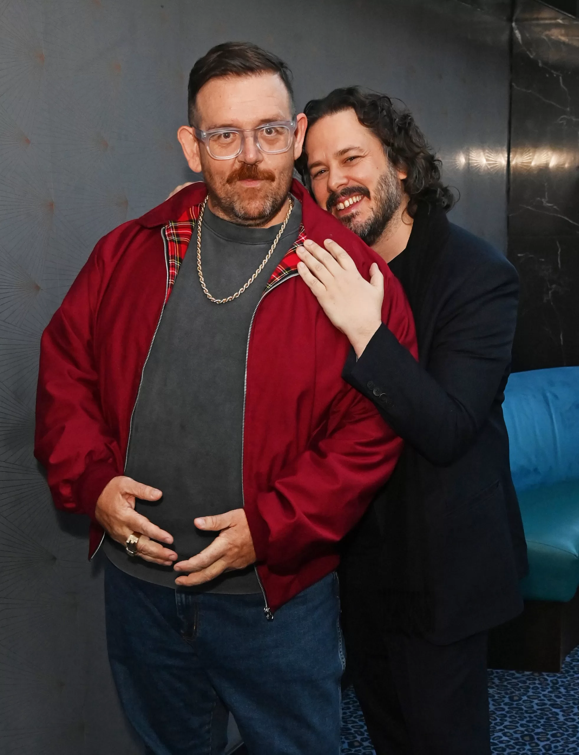 Nick Frost y Edgar Wright en la exhibición de la versión aniversario de "Shaun of the Dead. Foto: Getty Images.