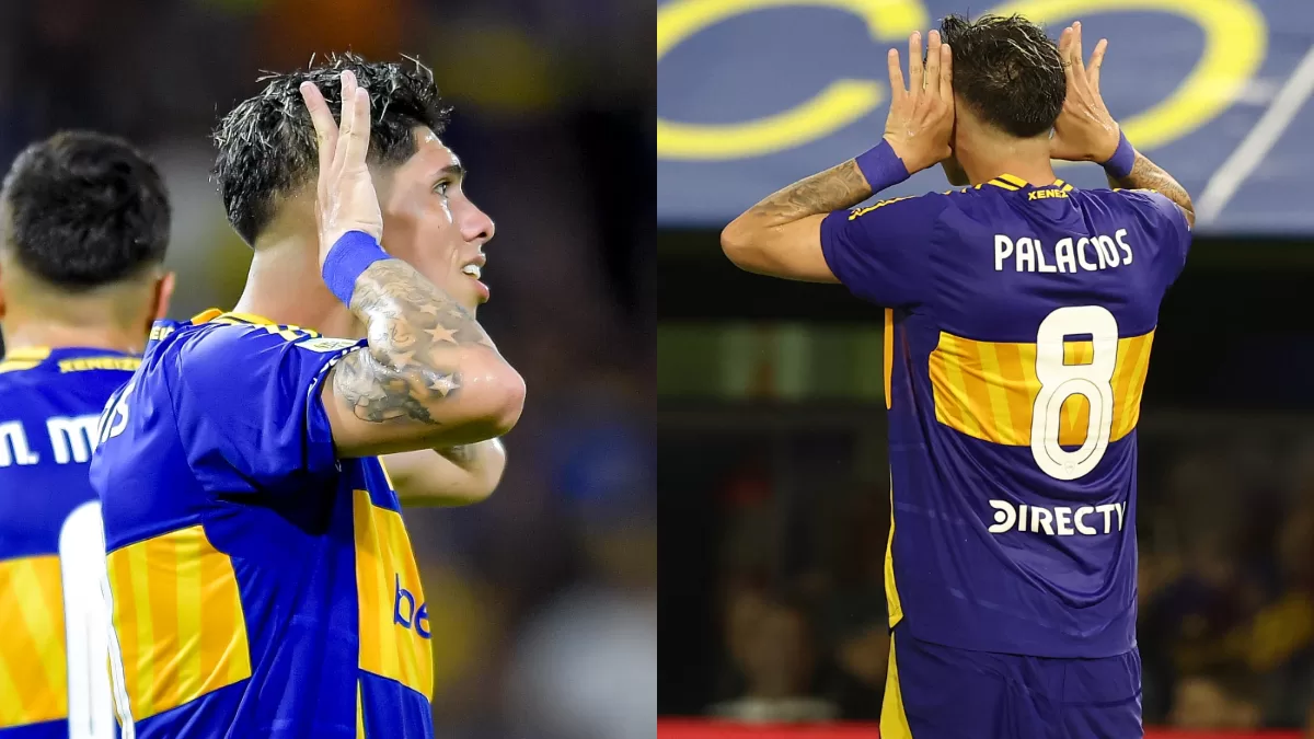 Carlos Palacios celebrando como Juan Román