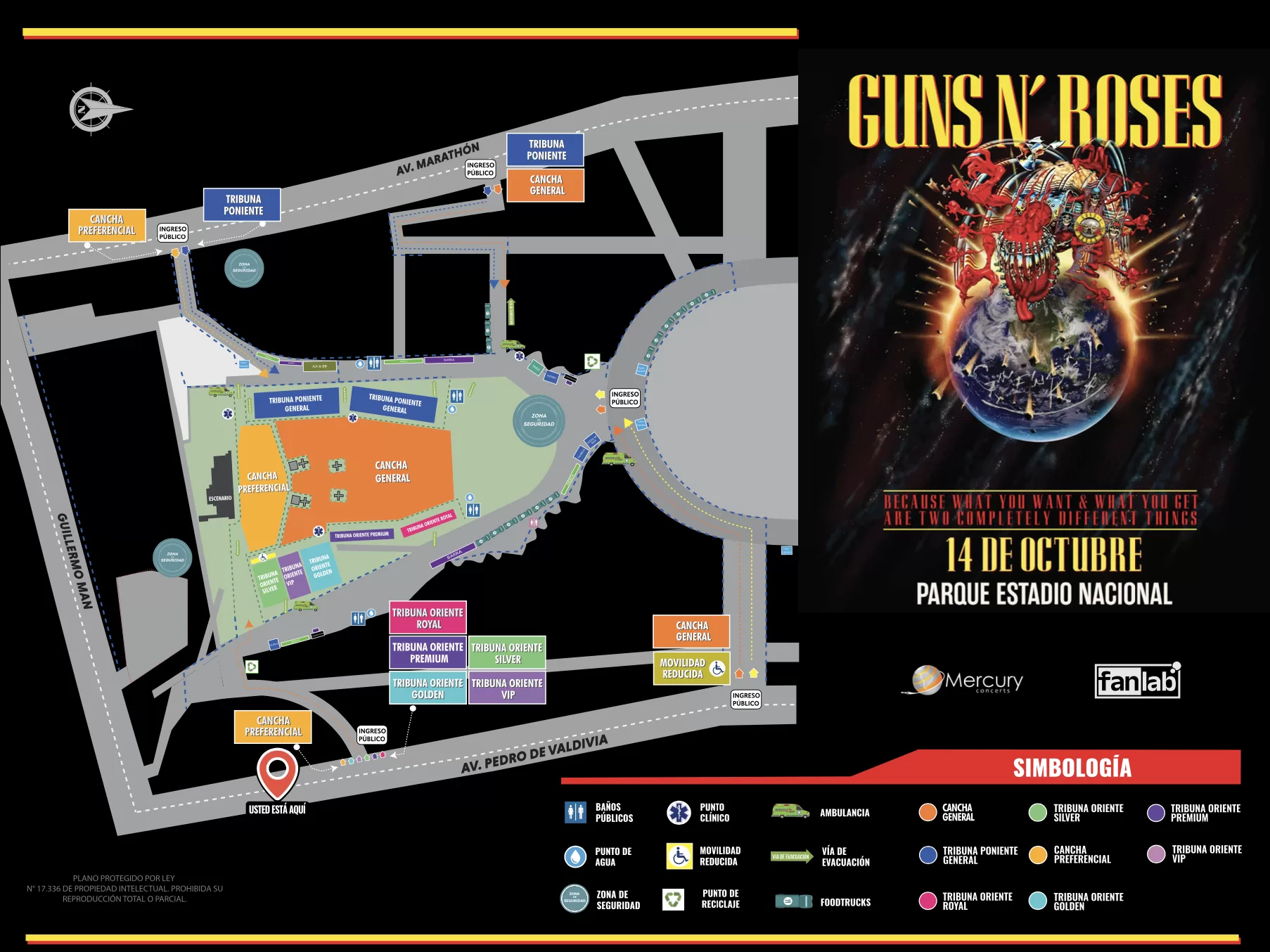 Guns N Roses Chile 2025 Mapa