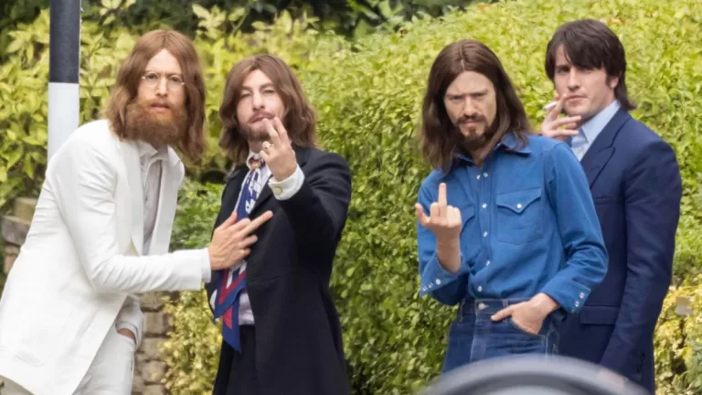 Beatles Biopic Abbey Road Pose Web